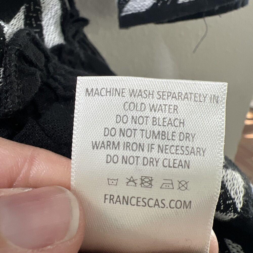 Francesca’s Mi Ami Tiered Black White Dress Size Small Cotton Flared Boho NWT - Picture 6 of 8